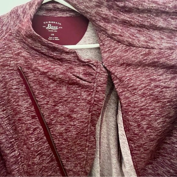 G.H. Bass & Co. Maine Women’s Asymmetrical Zipper Jacket Sweatshirt Large - Picture 9 of 11